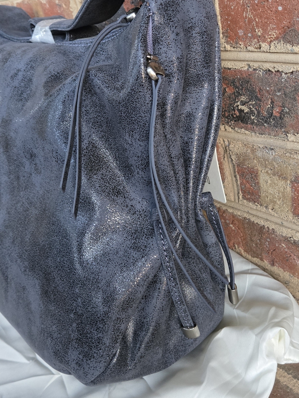 HOBO Distressed Kori Shoulder Bag - Buffed Navy - Picture 3 of 9